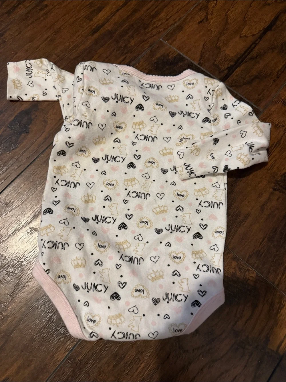 Juicy couture hearts onesie long sleeve